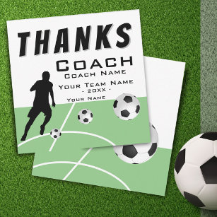 Dank Coach Soccer Player Extra Größe Dankeskarte