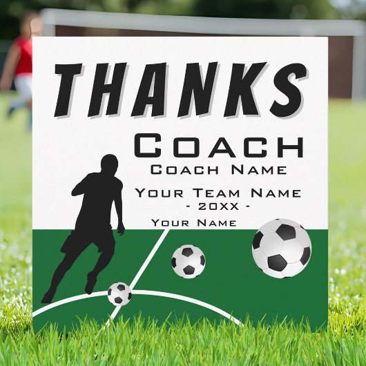 Dank Coach Soccer Player Extra Größe Dankeskarte