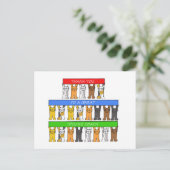 Dank Cycling Coach Cartoon Cats Postkarte (Stehend Vorderseite)