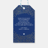 DANK DANK DANK DU rustikalen Gold Konfetti Spot Ma Geschenkanhänger (Rückseite)