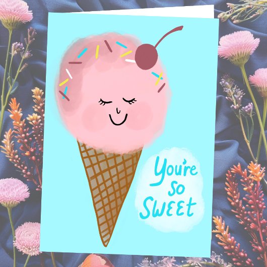 DANK DANK Sie sind süße Niedliche Eis Creme Custom Karte
