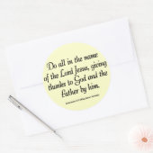 Dank das Vater-Erntedank Colossians 3:17 Runder Aufkleber (Umschlag)