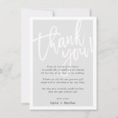 DANK, DASS DU ein blass-graues Skript mit einem Bu Einladung (Vorderseite)