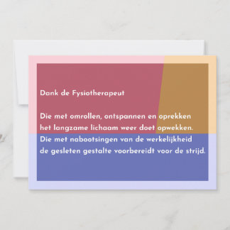Dank de Fysiotherapeut Dankeskarte