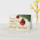 Dank Dental Assistant Christmas Tree Ornament Karte (Gelbe Blume)