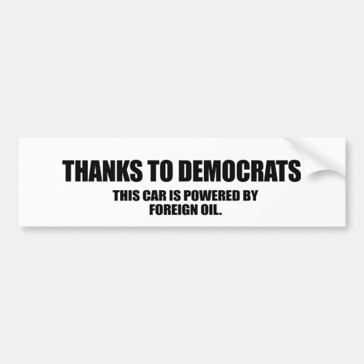 Dank der Demokraten Autoaufkleber (Vorne)