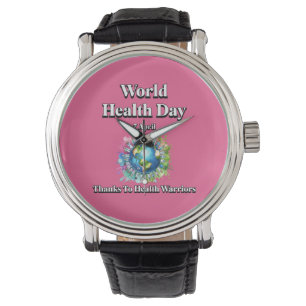 Dank der Gesundheitshelfer. Weltgesundheitstag Armbanduhr
