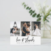 Dank der handgeschriebenen FotoCollage White Liebe Postkarte (Stehend Vorderseite)