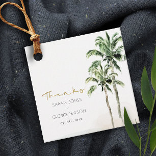 Dank der Hochzeit des tropischen Strandpalms Geschenkanhänger