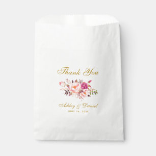 Dank der Hochzeitsfeier mit dem blorrosa Blush Gol Geschenktütchen