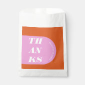 Dank der modernen minimalen rosa Orange Retro Arch Geschenktütchen (Vorderseite)