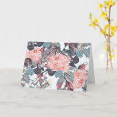 Dank der pfirsichfarbenen Rose Karte (Gelbe Blume)