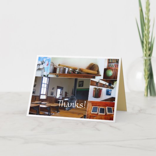 Dank der Vintag School House Collage Card Dankeskarte (Vorderseite)