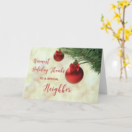 Dank der Weihnachtsbaumverzierung in der Nachbarsc Karte (Gelbe Blume)