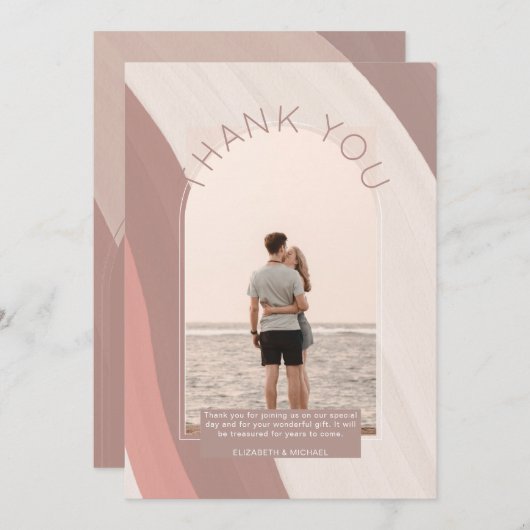 DANK DES MODERNEN, DEUTLICH gestreiften FOTOS Einladung (Vorne/Hinten)