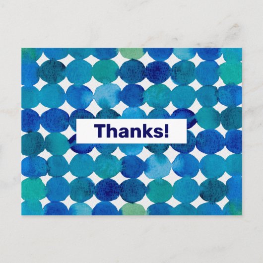 Dank Dots Muster - blaue und grüne Postkarte (Vorderseite)