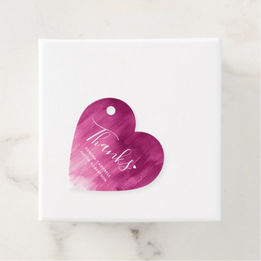 Dank dunkelrosa abstrakte Gastgeschenk Hochzeit-Ta Geschenkanhänger (Beispiel)