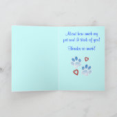 Dank einem Hund Sitter oder Walker Dankeskarte (Innenseite)