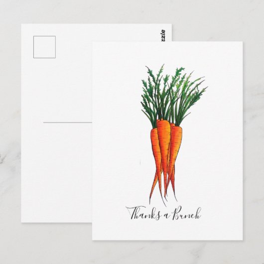 Dank einer Menge Karotten Orange Gemüse Postkarte (Vorne/Hinten)
