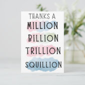 Dank einer Million, Milliarden, Billionen, Dankeskarte (Stehend Vorderseite)