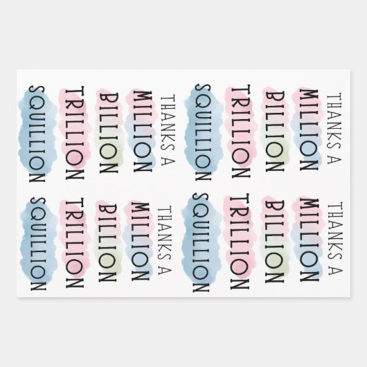 Dank einer Million, Milliarden, Billionen, Squilli Geschenkpapier Set (Vorderseite 3)