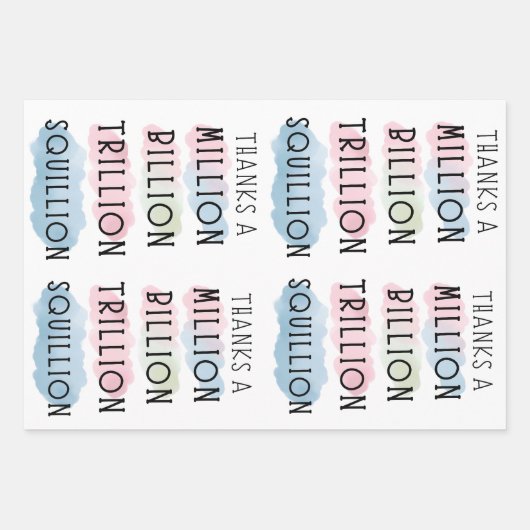 Dank einer Million, Milliarden, Billionen, Squilli Geschenkpapier Set (Vorderseite)