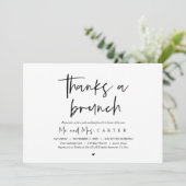 Dank eines Brunch, Post Hochzeit feiern Einladung (Stehend Vorderseite)