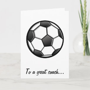 Dank eines Fußball-Trainers während einer großen Dankeskarte