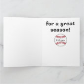 Dank eines großartigen Baseballtrainers aus dem Te Dankeskarte (Innenseite)