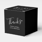 Dank einfaches Skript Schwarz-weiße Hochzeit Geschenkschachtel (Vorderseite)