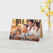 DANK | elegante Erntedank-Fotokarte Karte (Gelbe Blume)