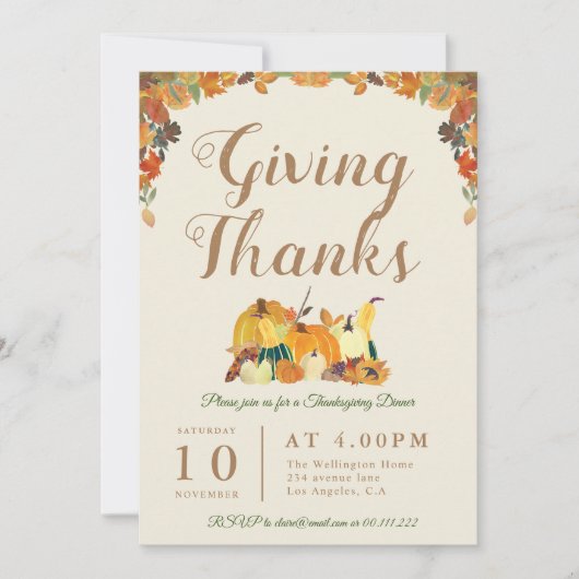 DANK | Erntedank Einladung (Vorderseite)