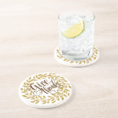 Dank Extravaganten Text mit Goldkranz Sandstein Untersetzer (Seite)