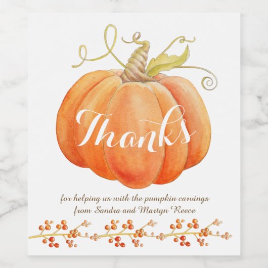 Dank fallen Kürbiskunst Sonderweinetiketten Weinetikett (Einzelnes Label)