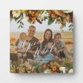 Dank Familie Foto moderne Erntedank Fotoplatte (Vorderseite)