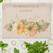 Dank Familie Pumpkin Erntedank Dinner Fall Geschirrtuch (Gefaltet)