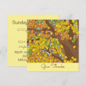 Dank farbenfroher Herbstbaum Custom Einladung (Vorne/Hinten)