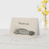 Dank Fast Sports Car Automobile Scripting Karte (Gelbe Blume)