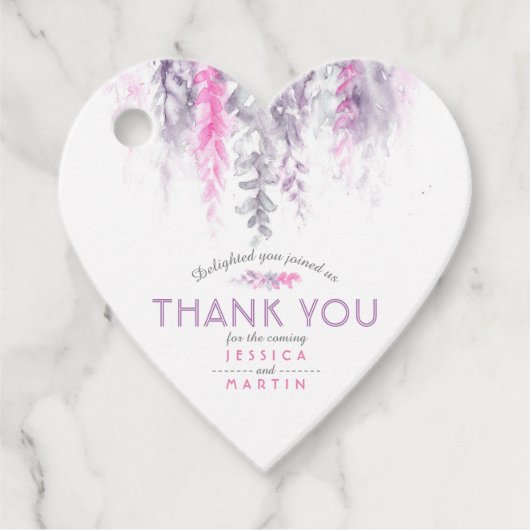 Dank floralen abstrakten Hochzeitsfeier pink indig Geschenkanhänger (Vorderseite)