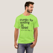 "Dank für das Ablesen" des Shirts (schwarzer Text) (Vorne ganz)