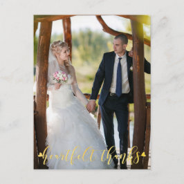DANK FÜR DIE Hochzeit Gold HEARTFELT, Front/Back-F Postkarte