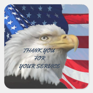 DANK FÜR IHREN SERVICE QUADRATISCHER AUFKLEBER