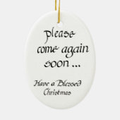 Dank für kommende Jesus-Verzierung Keramik Ornament (Hinten)