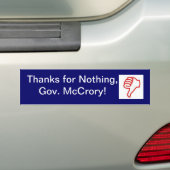 Dank für nichts, Gov. McCrory! Autoaufkleber (Auf Auto)