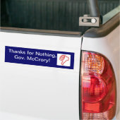 Dank für nichts, Gov. McCrory! Autoaufkleber (Auf Lkw)