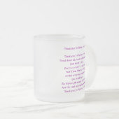 Dank für Sein mein Freund - mattierte GlasTasse Mattglastasse (VorderseiteRechts)