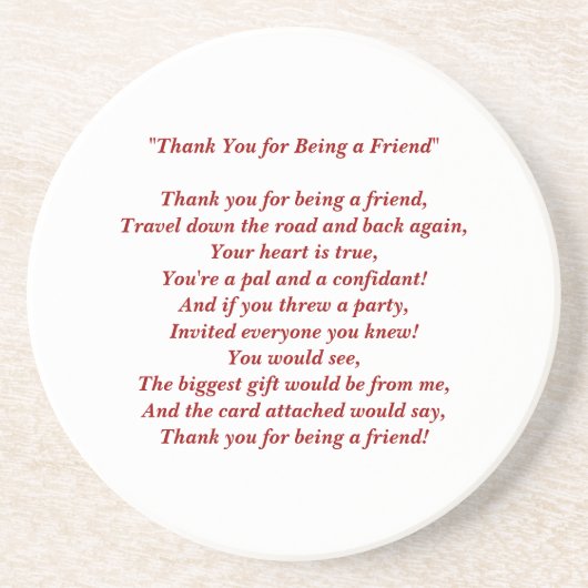 Dank für Sein mein Freund - Untersetzer (Vorne)