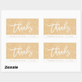 Dank Gold Glitzer Mini Wine Mini Champagne Label Rechteckiger Aufkleber (Blatt)