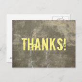 Dank Graffiti-Schablone auf Betonwand Postkarte (Vorne/Hinten)