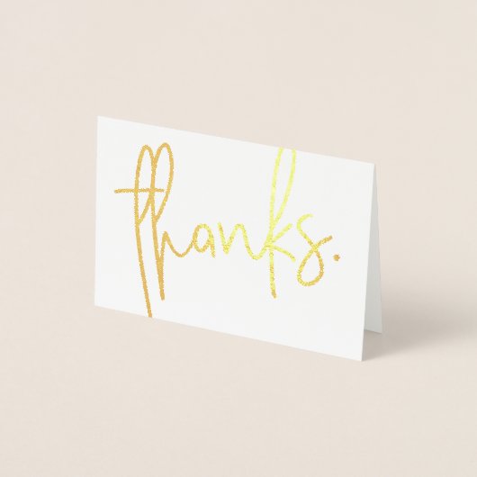 DANK handgeschriebenen modernen Art GOLD FOIL Foil Folienkarte (Vorderseite)